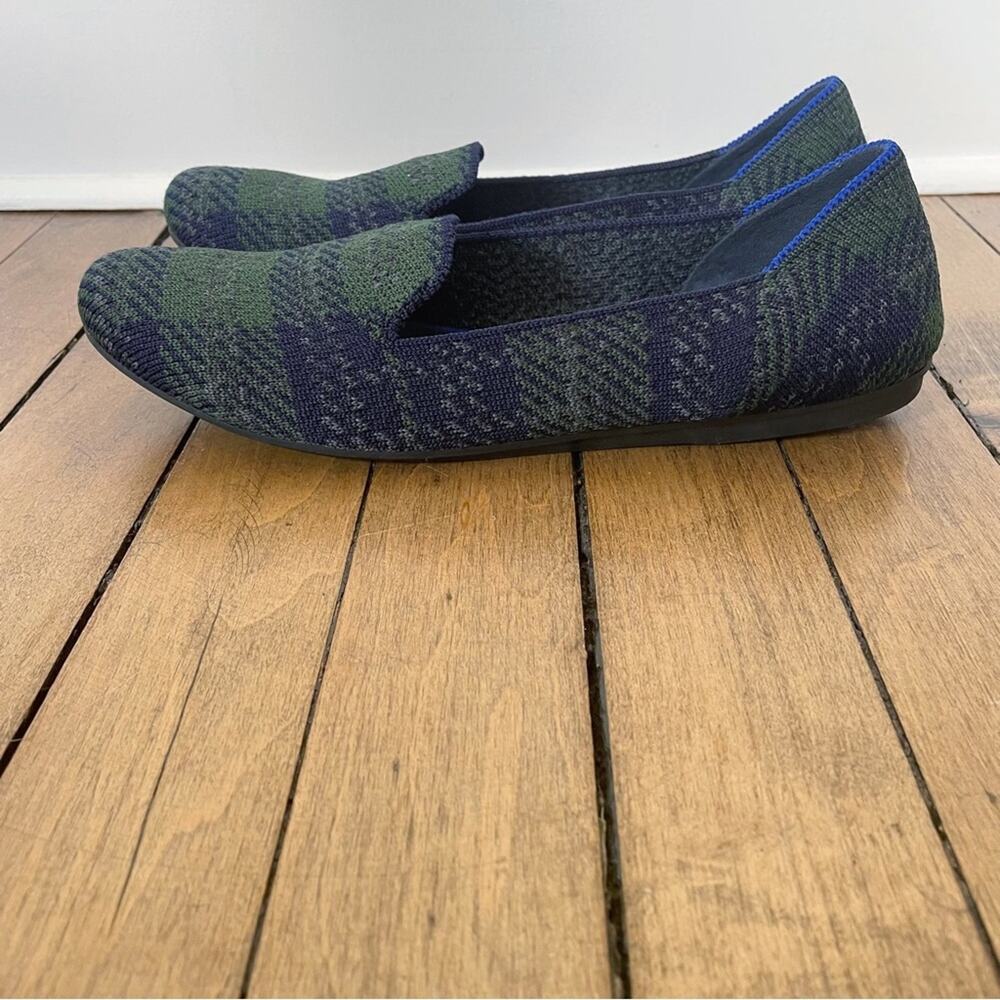 Rothy’s Rare Limited Edition Forest Tartan Plaid Loafers 7.5 Blue and Green - Picture 6 of 9